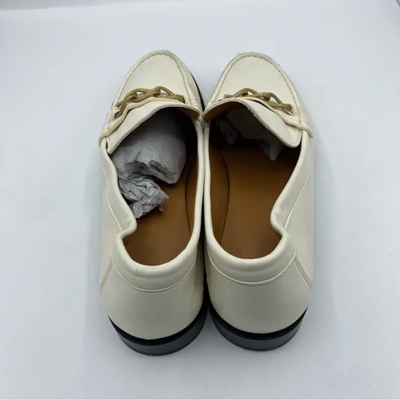 Sezane Vicky Loafers Elegant Cream/White Leather in smooth Ecru chain detail 42 - Picture 4 of 11